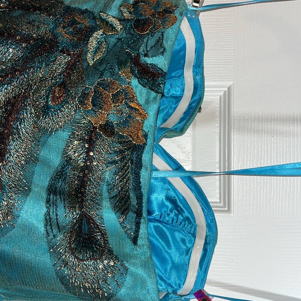 Nina Canacci Teal Blue Sweetheart Prom Gown - Picture 7 of 8